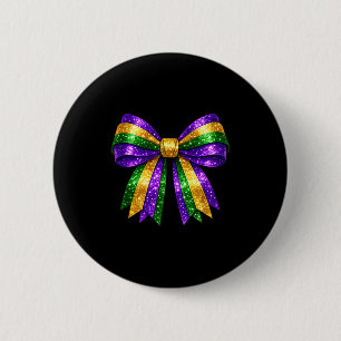 Badge Rond 5 Cm vibes de fête de parade de ruban coquette Mardi gr