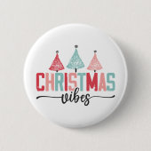 Badge Rond 5 Cm Vibes de Noël - Festive Tree Design (Devant)