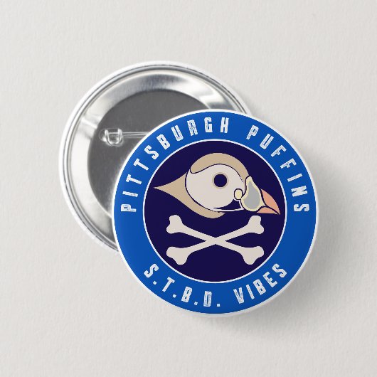 Badge Rond 5 Cm Vibes de Pittsburgh Puffins S.T.B.D. (Devant & derrière)
