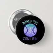 Badge Rond 5 Cm Vibes de Sirène Fille Douce Queue de Poisson Équip (Devant & derrière)