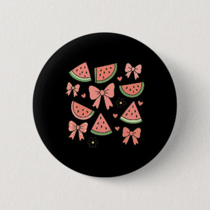 Badge Rond 5 Cm Vibes d'été rétro Coquette Arc Pastèque Été 