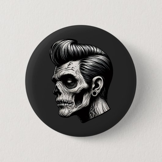 Badge Rond 5 Cm Vibes Rockabilly Zombie (Devant)