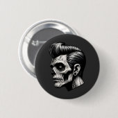 Badge Rond 5 Cm Vibes Rockabilly Zombie (Devant & derrière)