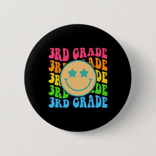 Badge Rond 5 Cm Vibes super de troisième année Face Retro Enseigna