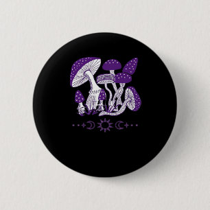 Badge Rond 5 Cm Vibes Whimsigoth de champignons