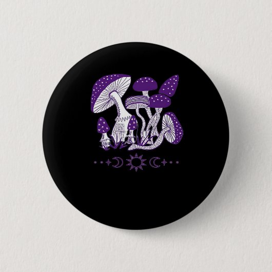 Badge Rond 5 Cm Vibes Whimsigoth de champignons (Devant)