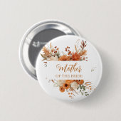 Badge Rond 5 Cm Vibrant Automne Floral Mère De La Mariée (Devant & derrière)