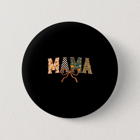 Badge Rond 5 Cm Vichy Fall Mama (Devant)
