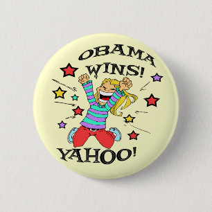 BADGE ROND 5 CM VICTOIRES D'OBAMA