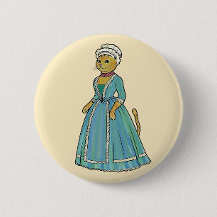 Badge Rond 5 Cm Victorian Cat Queen Mouser Histoire