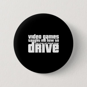 Badge Rond 5 Cm Vidéo de jeu drôle de nouveau conducteur de jeu de