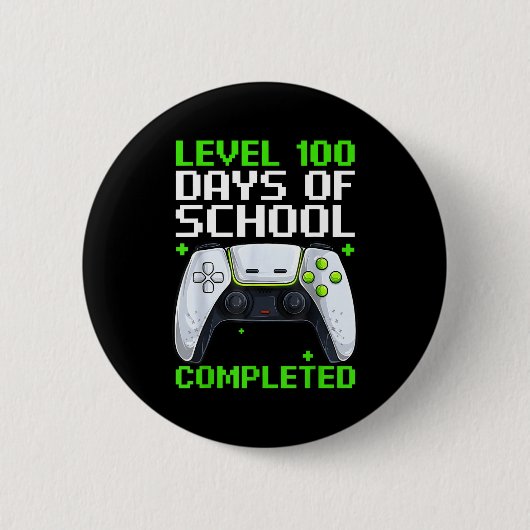 Badge Rond 5 Cm Video Gamer Student 100th Day Teacher 100 Days Of (Devant)