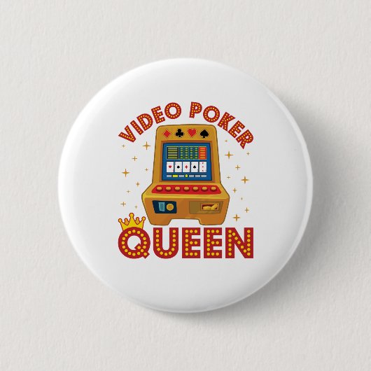 Badge Rond 5 Cm Vidéo Poker Queen (Devant)