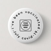 Badge Rond 5 Cm Vidéo vacciné-19 | Conception du personnel du logo (Devant)