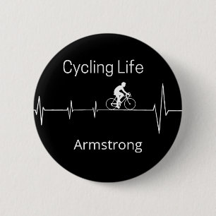 Badge Rond 5 Cm Vie cyclable, Heartbeat personnalisable