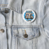Badge Rond 5 Cm Vie de camp | Camper rétro (En situation)