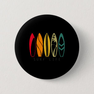 Badge Rond 5 Cm Vie de surf Surf vintage Planche de surf rétro Sur