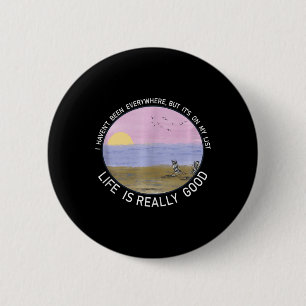 Badge Rond 5 Cm Vie Vraiment Bon Été Plage Vacances Graphique