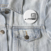 Badge Rond 5 Cm Vieil ordinateur (En situation)
