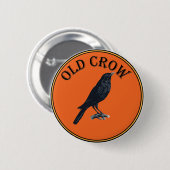 Badge Rond 5 Cm vieille corneille (Devant & derrière)