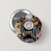 Badge Rond 5 Cm vieille moto indienne de police (Devant & derrière)