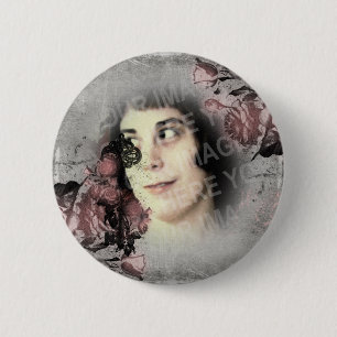 Badge Rond 5 Cm Vielle clé et photo personnalisée Rose