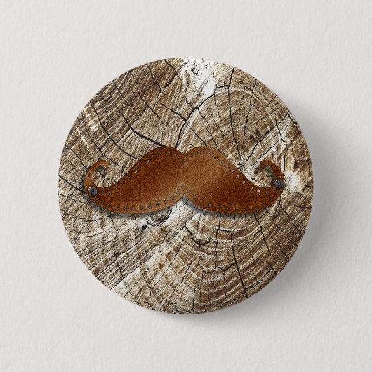 Badge Rond 5 Cm Vielle moustache en métal rouillé avec de petits t (Devant)