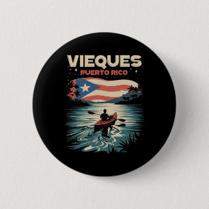 Badge Rond 5 Cm Vieques Porto Rico île Souvenir Drapeau Portoricai