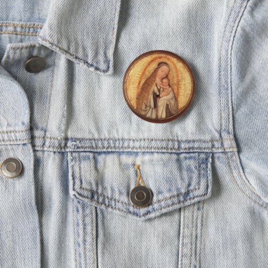 BADGE ROND 5 CM VIERGE AVEC ENFANT (En situation)