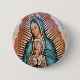 Badge Rond 5 Cm Vierge De Guadalupe