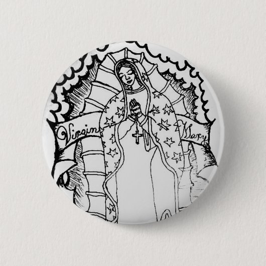 Badge Rond 5 Cm Vierge Marie (Devant)