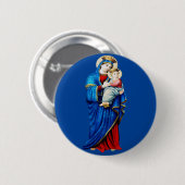 Badge Rond 5 Cm Vierge Marie avec Bébé Jésus (Devant & derrière)