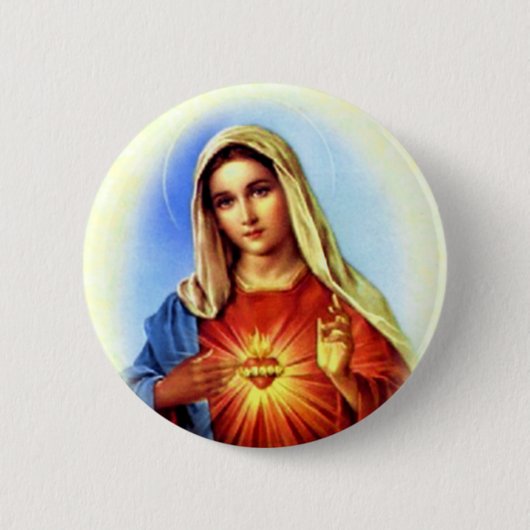 Badge Rond 5 Cm Vierge Marie béni - mère de Dieu (Devant)