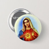 Badge Rond 5 Cm Vierge Marie béni - mère de Dieu (Devant & derrière)