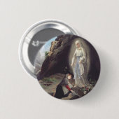 Badge Rond 5 Cm Vierge Marie de Lourdes (Devant & derrière)