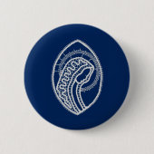 Badge Rond 5 Cm Vierge Marie, dentelle blanche, bleu marine (Devant)