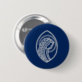 Badge Rond 5 Cm Vierge Marie, dentelle blanche, bleu marine (Devant & derrière)