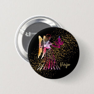 Badge Rond 5 Cm Vierge - signe d'anniversaire