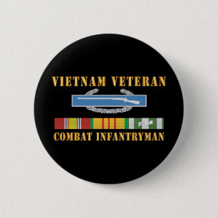 Badge Rond 5 Cm Vietnam Vétérinaire - Cbt Infantryman avec CIB VN 
