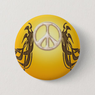 Badge Rond 5 Cm Vieux bouton hippie de paix