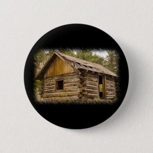 Badge Rond 5 Cm Vieux Cabine de montagne