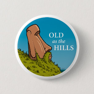 Badge Rond 5 Cm Vieux comme bouton de collines