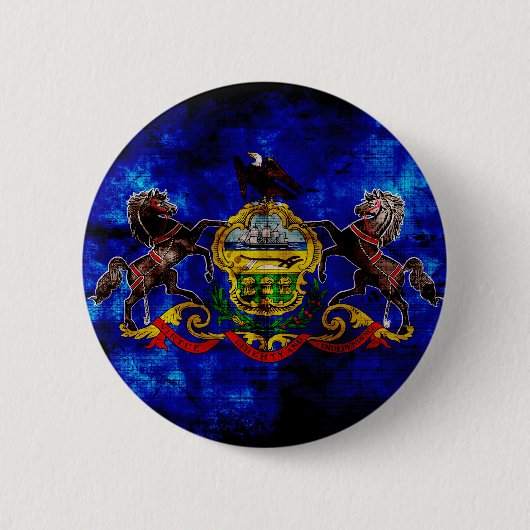 Badge Rond 5 Cm Vieux drapeau de la Pennsylvanie ; (Devant)