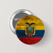 Badge Rond 5 Cm Vieux drapeau en bois de l'Equateur (Devant & derrière)