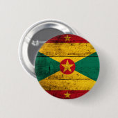 Badge Rond 5 Cm Vieux drapeau en bois du Grenada (Devant & derrière)