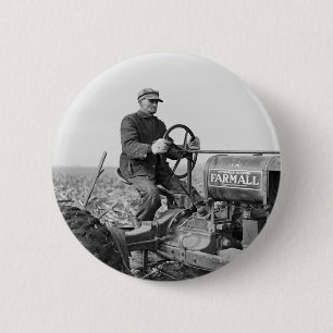 Badge Rond 5 Cm Vieux tracteur de confiance, les années 1930