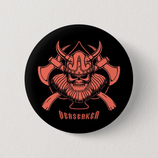 Badge Rond 5 Cm Viking Berserker (Devant)
