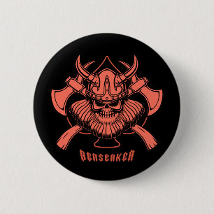 Badge Rond 5 Cm Viking Berserker