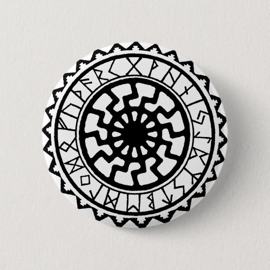Badge Rond 5 Cm Viking Celtic Sun Rune Calendar (Devant)