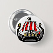 Badge Rond 5 Cm Viking Long Ship pour Vikings (Devant & derrière)
